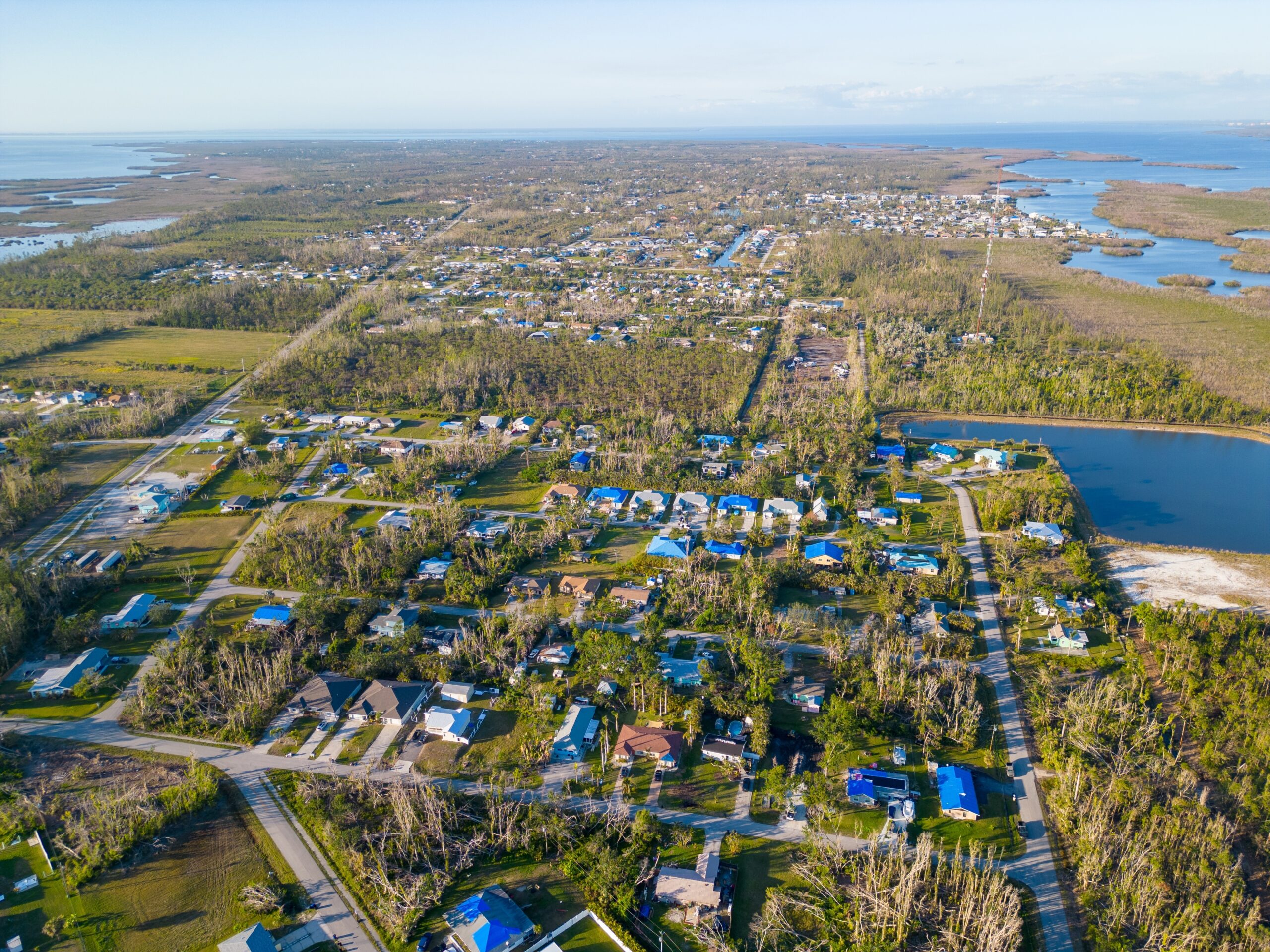 Aerial,Photo,Of,Pine,Island,After,Hurricane,Ian