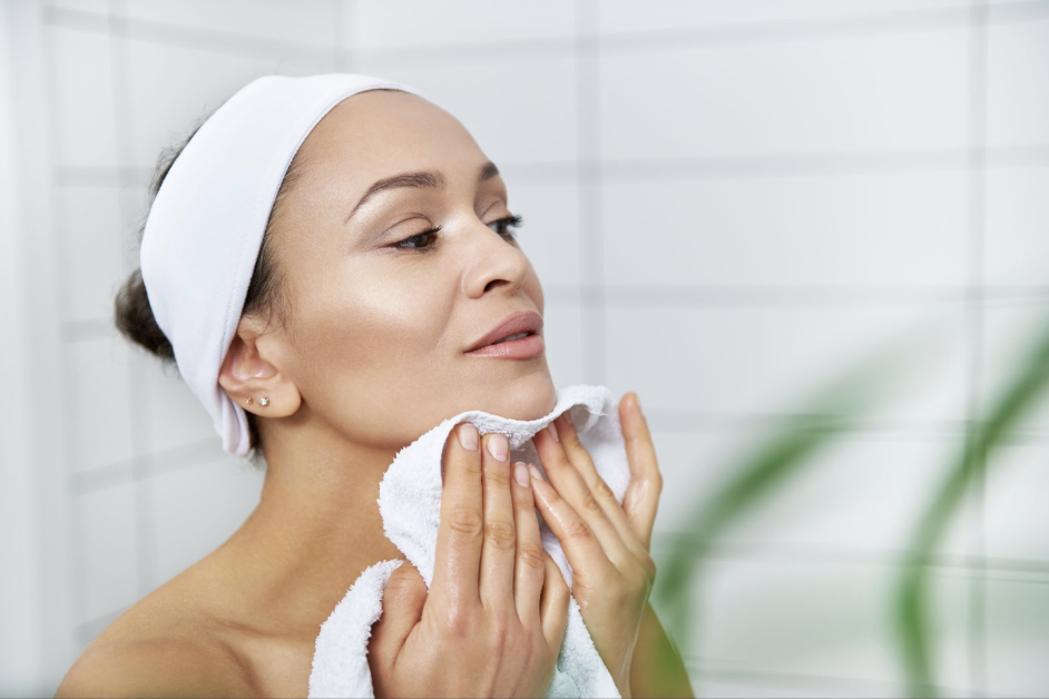 Woman practicing healthy skincare routine avoiding common skincare mistakes for clear glowing skin